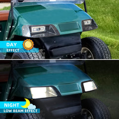 NOKINS Deluxe Plus LED Light Kit | Fits EZGO TXT 1996-2013 (Gas/Electric) | 20A DC Converter, USB, Low/High Beam, DRL, Brake Switch