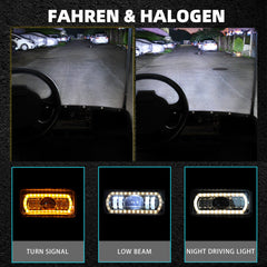 NOKINS Deluxe Plus LED Light Kit | Fits EZGO TXT 1996-2013 (Gas/Electric) | 20A DC Converter, USB, Low/High Beam, DRL, Brake Switch
