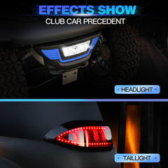 NOKINS Deluxe Plus LED Colorful Light Kit | Fits Club Car Precedent 2004-UP (Electric/Gas) | Street Legal, Scanning Turn Lights, Low/High Beam