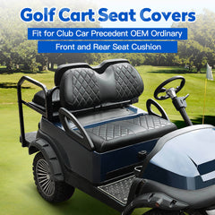 NOKINS 4PCS Golf Cart Seat Covers | Front & Rear, Vinyl | Fits Club Car Precedent
