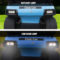 NOKINS Deluxe Plus LED Light Kit | Fits Club Car DS 1993-UP (Gas/Electric) | 20A DC Converter, USB, Low