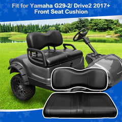 NOKINS Golf Cart Front Seat Cushion Kit | Fits Yamaha G29-2/Drive2 2017+, Black