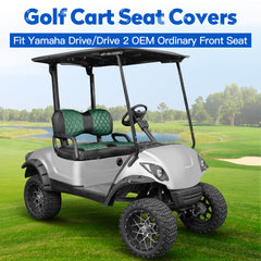 NOKINS No-Stapler Diamond Golf Cart Seat Covers | Fits Yamaha Drive/Drive 2, Vinyl material