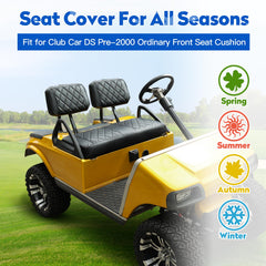 NOKINS Golf Cart Diamond Seat Covers | Breathable Vinyl Kit | Fits Club Car DS Pre-2000 | OEM Ordinary Front Seat Cushion