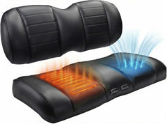 NOKINS Premium Golf Cart Seat Cushion & Backrest, Ventilated Vibrating Seat Pad with 3 Gears, Independent Control Panels for Driver & Passenger (For EZGO TXT/RXV)