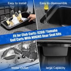 NOKINS Golf Cart Cooler, A Large-Capacity Storage Cooler Box Fit for Club Carts/EZGO/Yamaha Golf Carts with NOKINS Rear Seat Kits