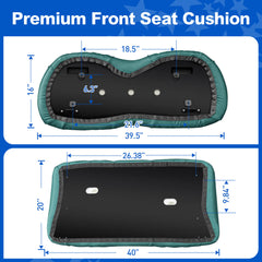 NOKINS Golf Cart Front Seat Kit | Fits Club Car Precedent 2012+/Tempo/Onward | Seat Back & Bottom, Dark Green