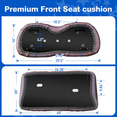 NOKINS Golf Cart Seat Kit Fit Club Car Precedent 2012+/Tempo/Onward, Premium Front Seat Cushion Including Seat Back&Bottom Assembly(Brown&Brown 8438)