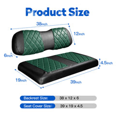 NOKINS No-Stapler Diamond Golf Cart Seat Covers | Fits Club Car DS 2000.5-Up, Vinyl material