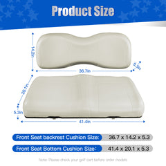 NOKINS Golf Cart Front Seat Cushion Kit | Fits Yamaha G29/Drive 2007-2016, Oyster Gray