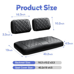 NOKINS Golf Cart Diamond Seat Covers | Breathable Vinyl Kit | Fits Club Car DS Pre-2000 | OEM Ordinary Front Seat Cushion