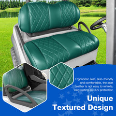 NOKINS Golf Cart Front Seat Kit | Fits Club Car Precedent 2012+/Tempo/Onward | Seat Back & Bottom, Dark Green