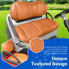 NOKINS Golf Cart Front Seat Kit | Fits Club Car Precedent 2012+/Tempo/Onward | Seat Back & Bottom, All Brown