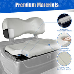 NOKINS Golf Cart Front Seat Cushion Kit | Fits Yamaha G29/Drive 2007-2016, Oyster Gray