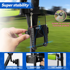 NOKINS 2-in-1 Golf Cart Side Mirrors & Phone Holder | No Drilling | Fits Club Car, EZGO TXT RXV, Yamaha | 0.75"/1"/1.25" Square Tube | 180° Adjustable