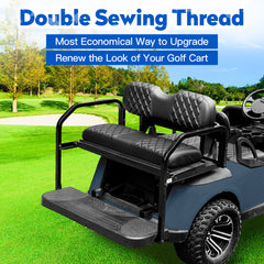 NOKINS 4PCS Golf Cart Seat Covers | Front & Rear, Vinyl | Fits Club Car Precedent