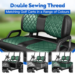 NOKINS No-Stapler Diamond Golf Cart Seat Covers | Fits Yamaha Drive/Drive 2, Vinyl material