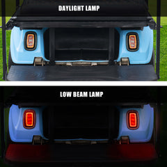 NOKINS Deluxe Plus LED Light Kit | Fits Club Car DS 1993-UP (Gas/Electric) | 20A DC Converter, USB, Low