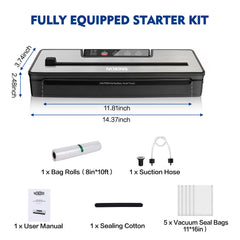 NOKINS Vacuum Sealer Machine, Silver with Suction Power Automatic Options