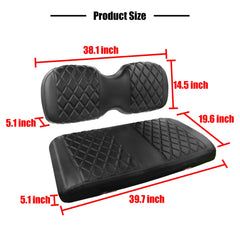 NOKINS Golf Cart Diamond Front and Rear Seat Cover,Compatible with Golf Cart i40 i40L Model and Advanced EV, EV1 4, EV1 4L Model Seat Kit, No Staples Required, Vinyl Replace Onward Seat Cover