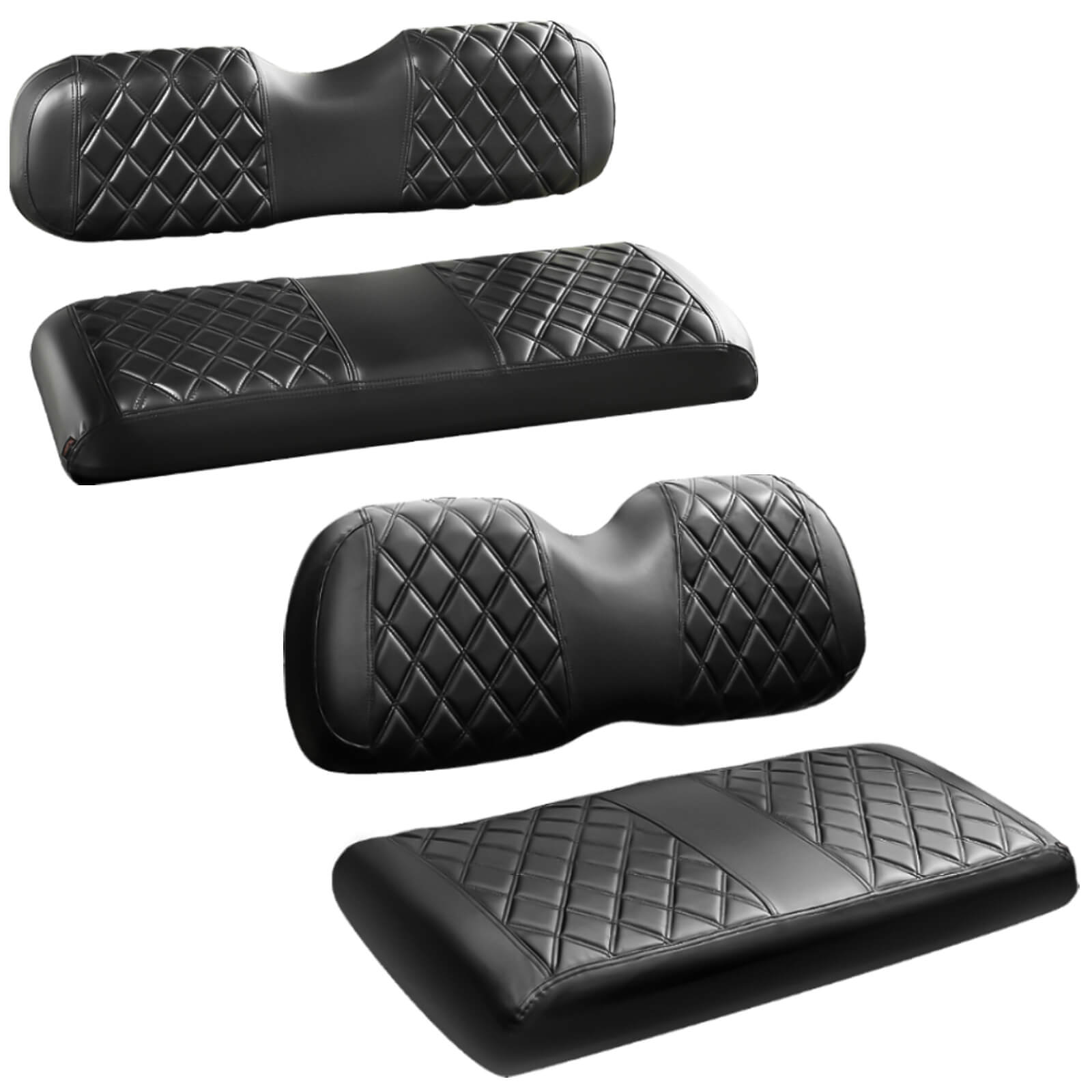 NOKINS 4PCS Golf Cart Seat Covers | Front & Rear, Vinyl | Fits Club Car Precedent