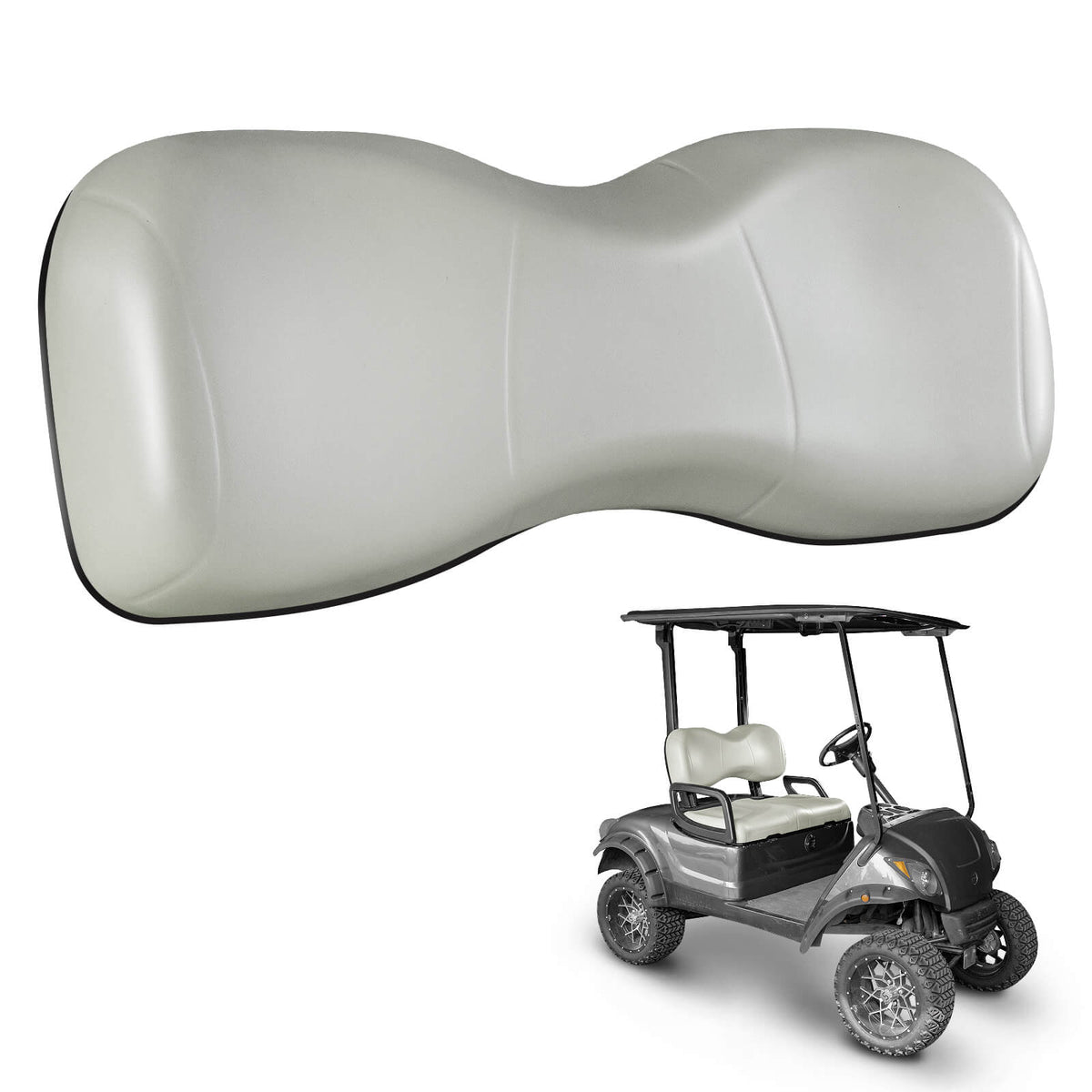 NOKINS Golf Cart Front Seat Backrest Cushion | Fits Yamaha Drive/G29/Drive2 2007-UP, Oyster Gray