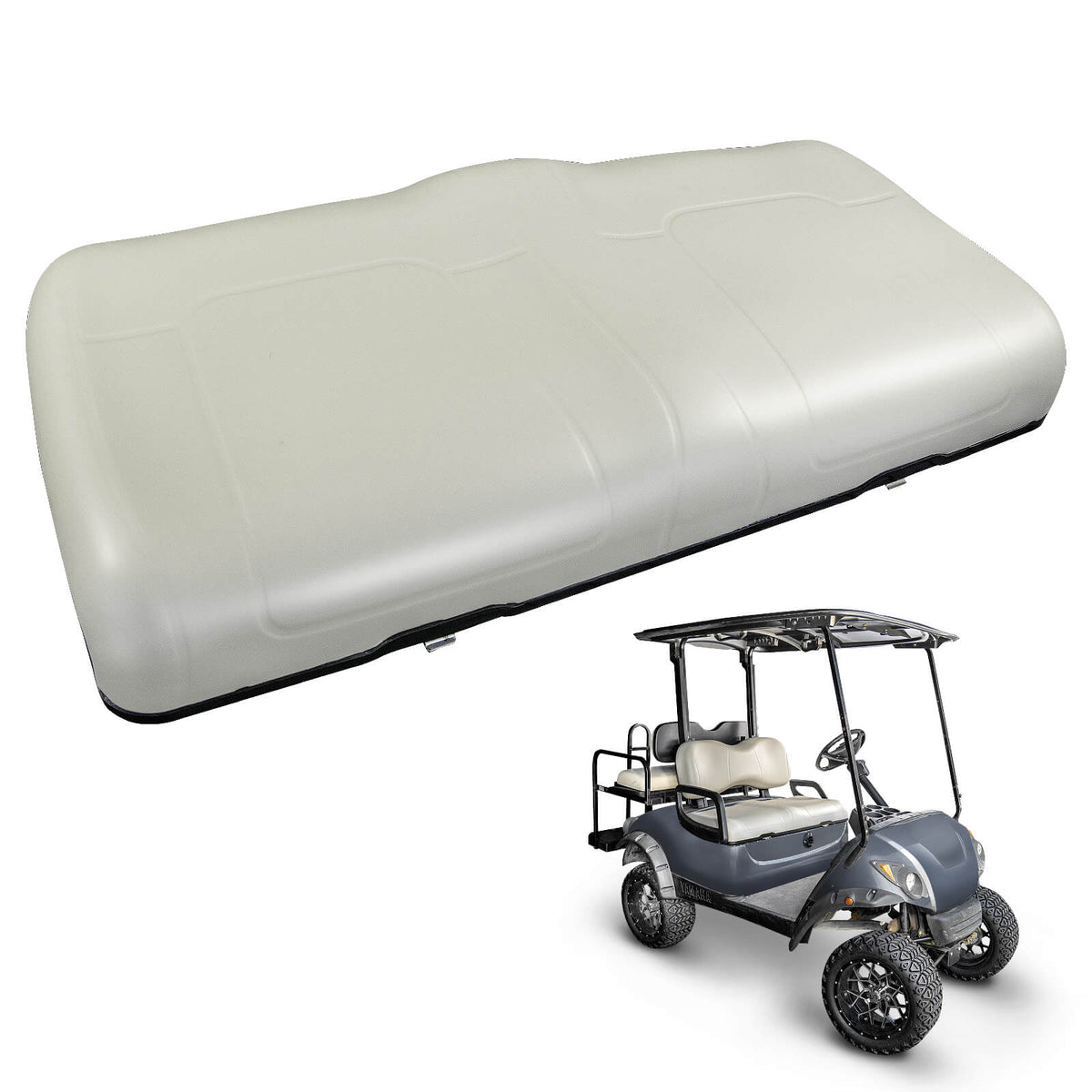 NOKINS Golf Cart Front Seat Bottom Cushion | Fits Yamaha G29/Drive 2007-2016, Oyster Gray