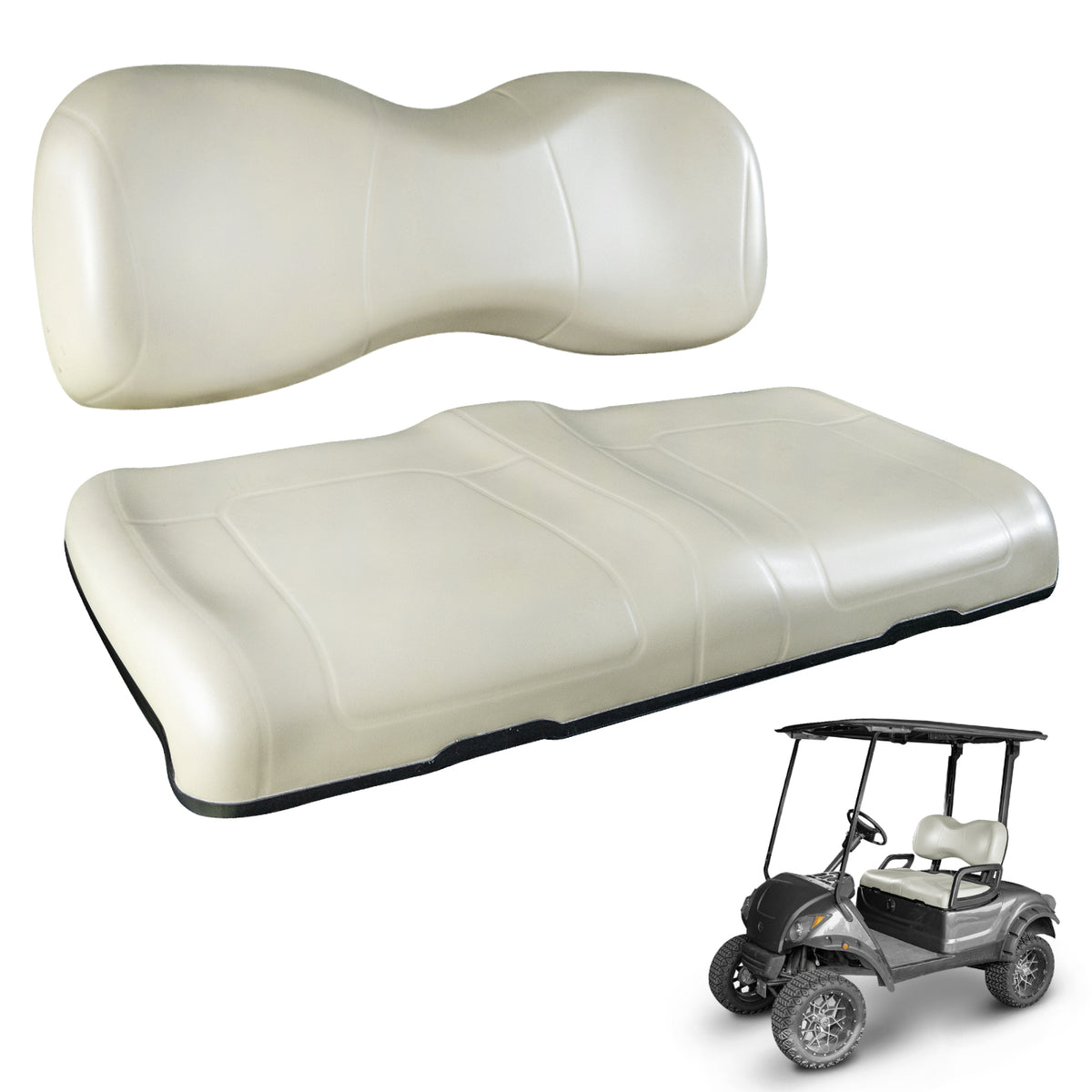 NOKINS Golf Cart Front Seat Cushion Kit | Fits Yamaha G29/Drive 2007-2016, Oyster Gray