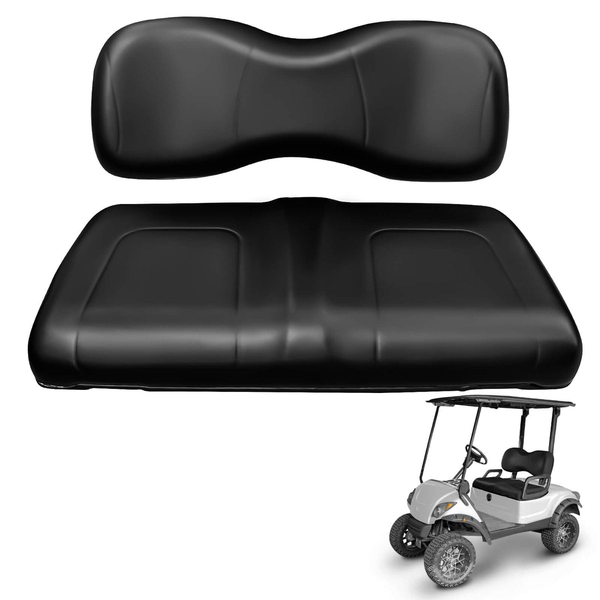 NOKINS Golf Cart Front Seat Cushion Kit | Fits Yamaha G29-2/Drive2 2017+, Black