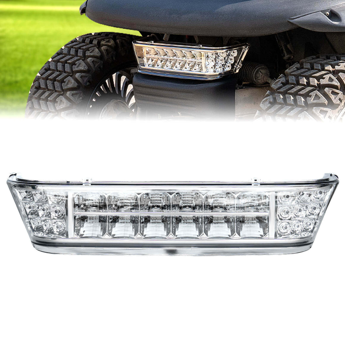 NOKINS 12V LED Headlight Bar | Fits Club Car Precedent 2004-UP (Electric/Gas) | Replaces OEM# 102524801/1025248-01
