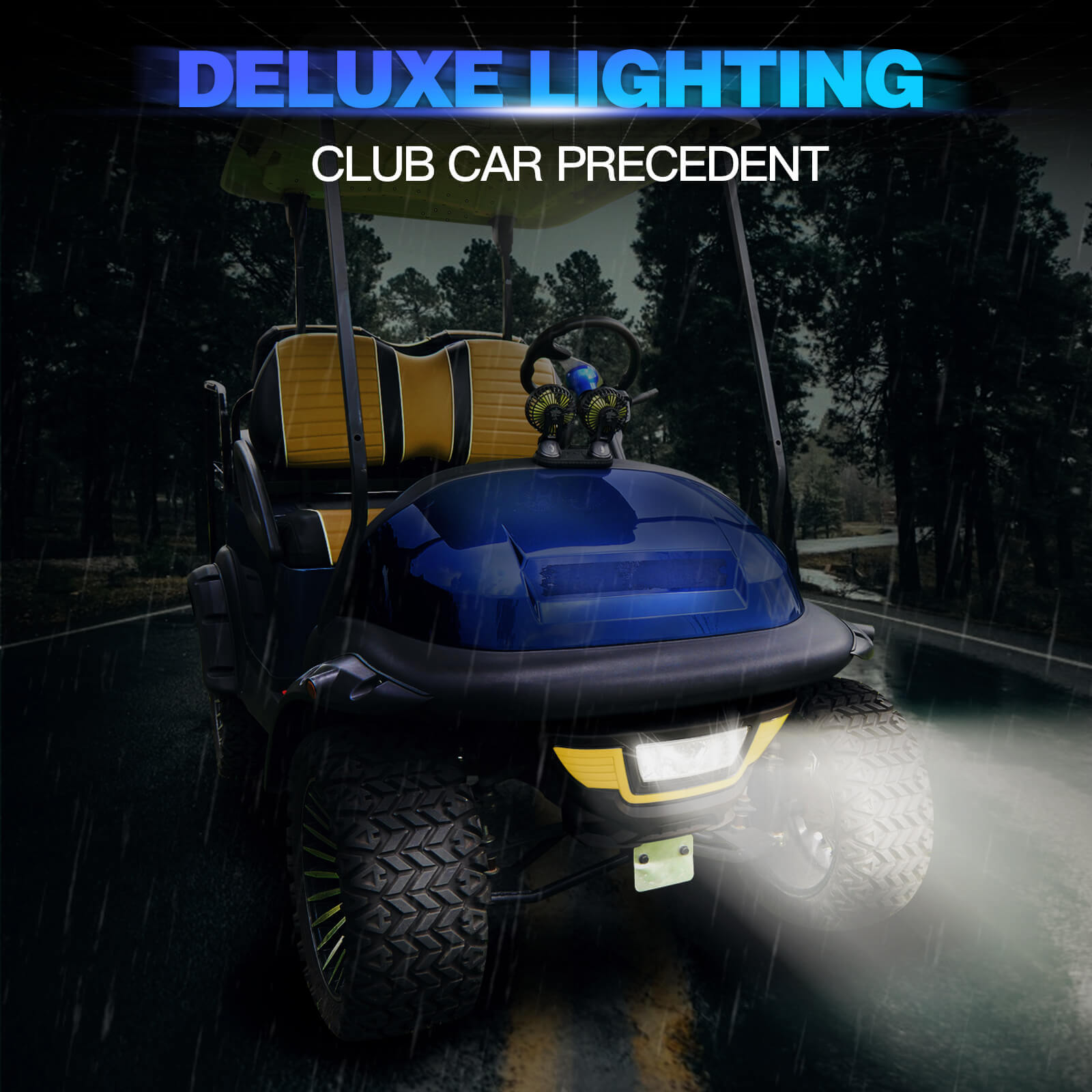 NOKINS Deluxe Plus LED Colorful Light Kit | Fits Club Car Precedent 2004-UP (Electric/Gas) | Street Legal, Scanning Turn Lights, Low/High Beam