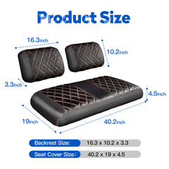 NOKINS No-Stapler Diamond Golf Cart Seat Covers | Fits Club Car DS Pre-2000, Vinyl material