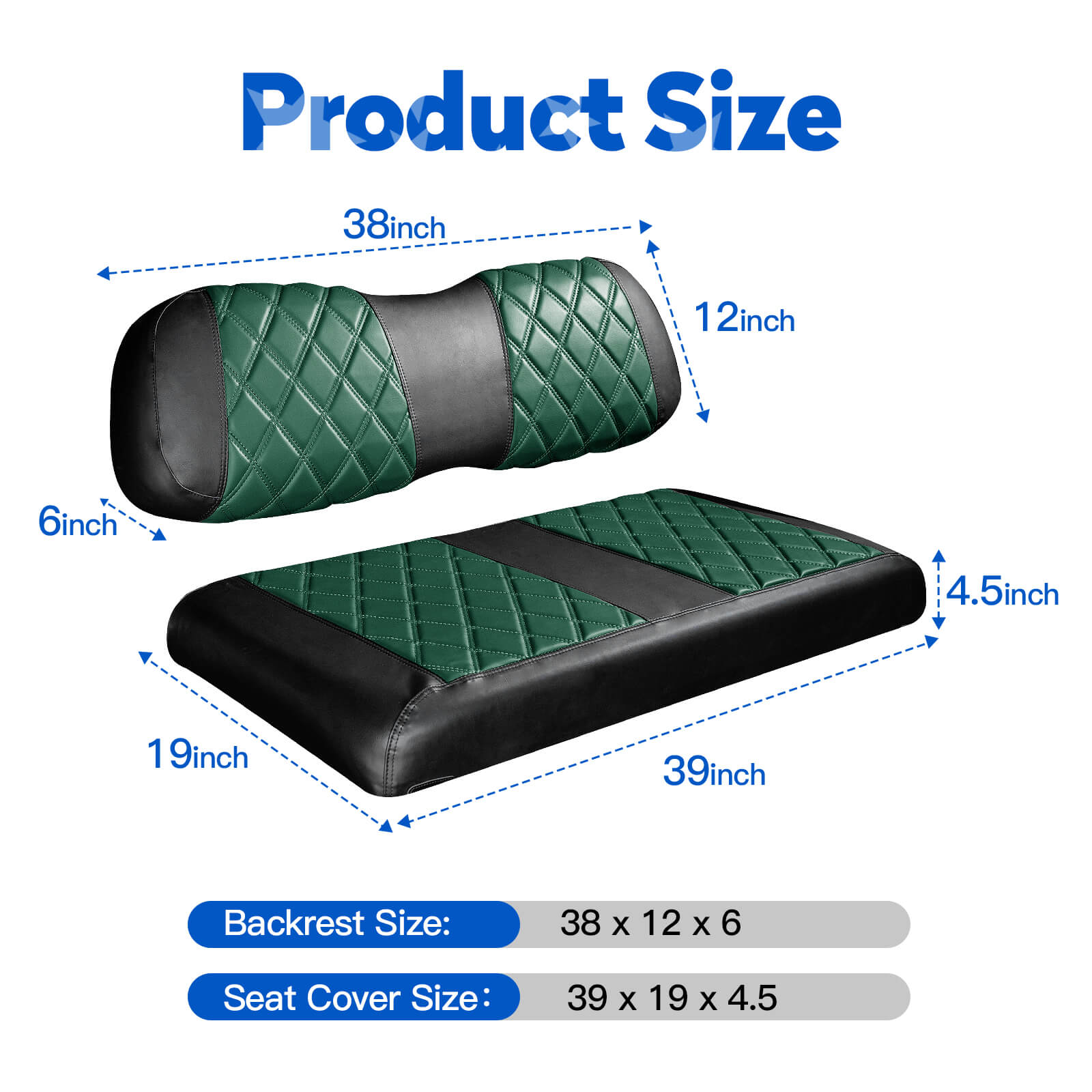 NOKINS No-Stapler Diamond Golf Cart Seat Covers | Fits Club Car DS 2000.5-Up, Vinyl material