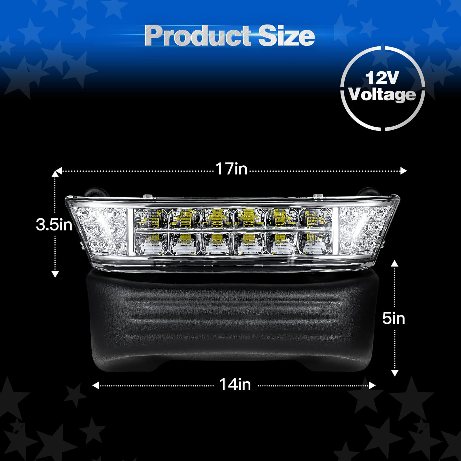 NOKINS 12V LED Headlight Kit with Bumper | Fits Club Car Precedent 2004-UP Electric
