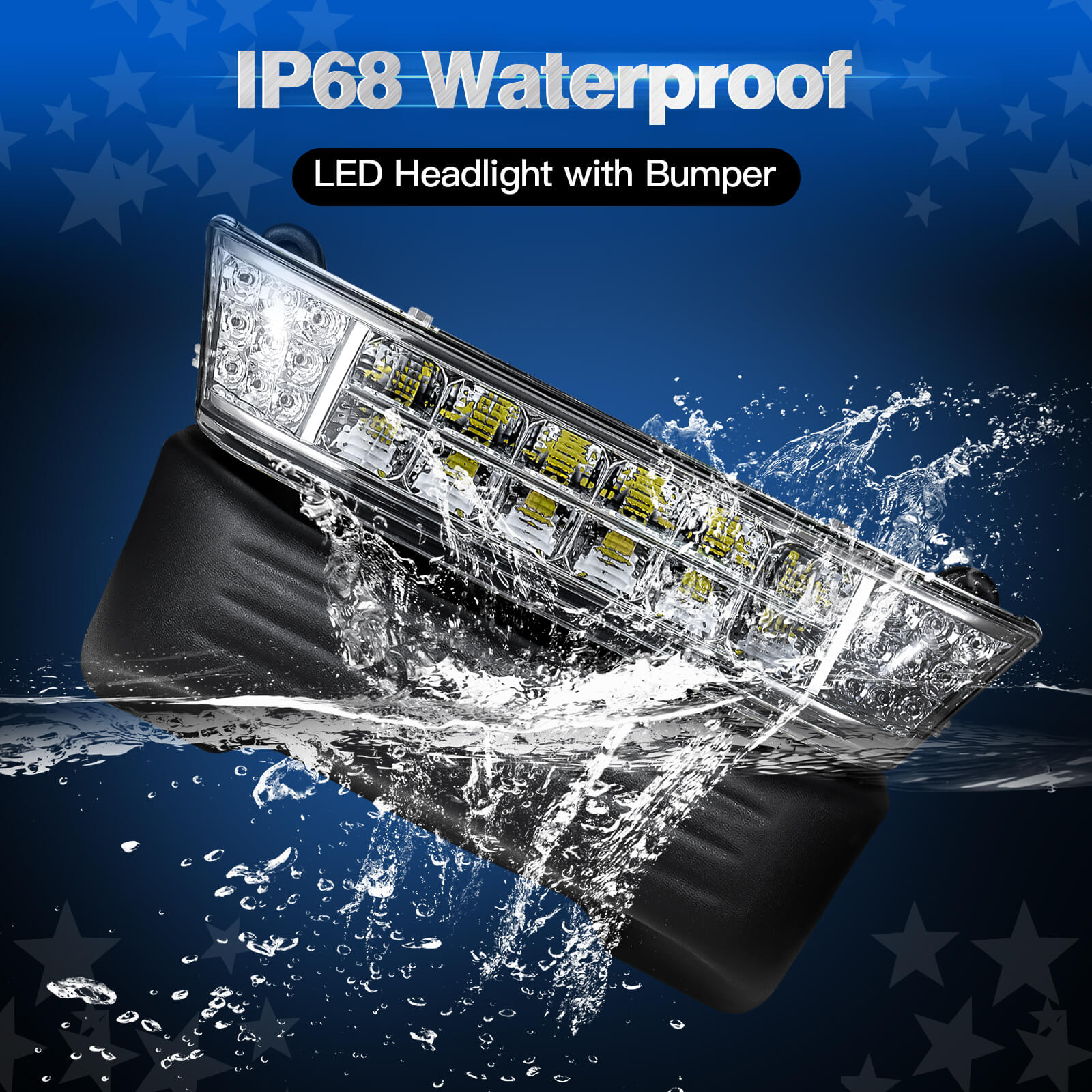 NOKINS 12V LED Headlight Kit with Bumper | Fits Club Car Precedent 2004-UP Electric