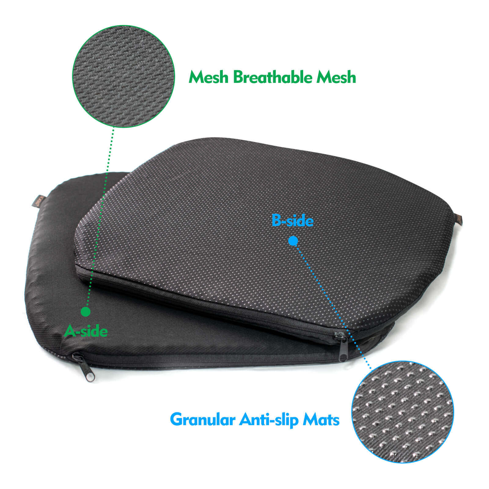 NOKINS Thick Gel Golf Cart Seat Cushion | 2-Pack, Blue | Honeycomb Breathable | Fits EZGO TXT/RXV/Club Car DS/Precedent/Yamaha