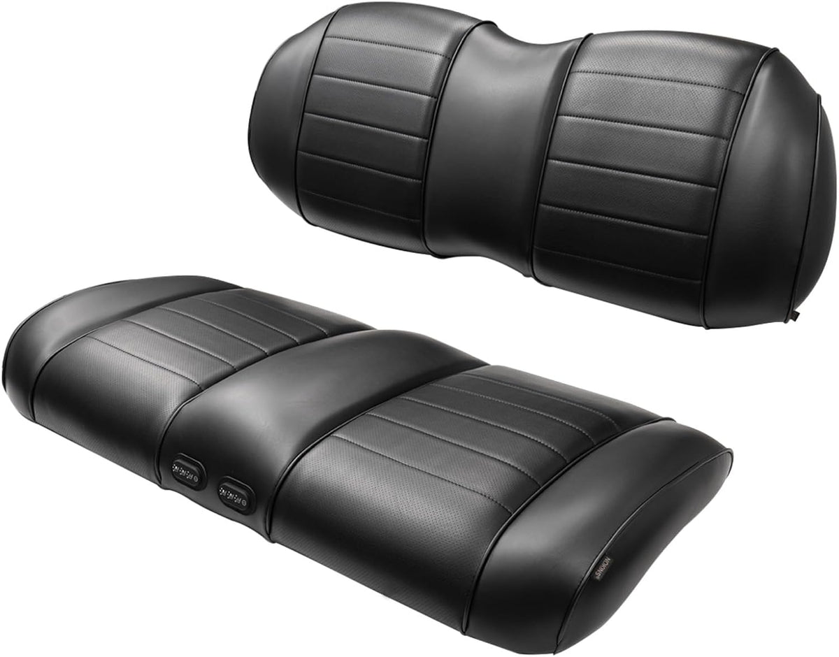 NOKINS Premium Golf Cart Seat Cushion & Backrest, Ventilated Vibrating Seat Pad with 3 Gears, Independent Control Panels for Driver & Passenger (For Club Car Precedent 2012+/Tempo/Onward)