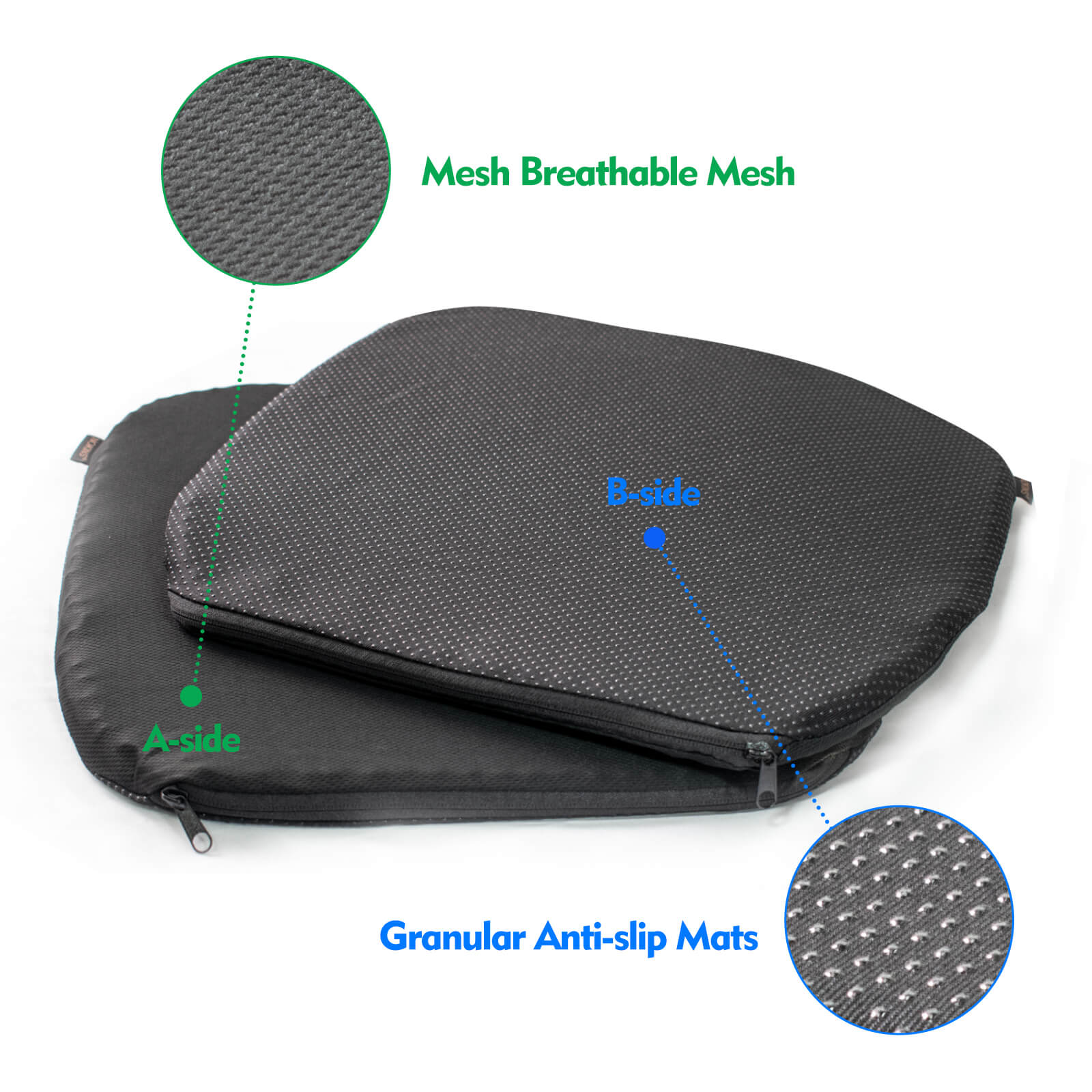 NOKINS Golf Cart Soft Gel Seat Cushion | Fits EZGO TXT/RXV, Club Car DS/Precedent, Yamaha | Thick, Breathable Honeycomb Design | Non-Slip Cover, Storage Bag (Blue, 1 PCS)