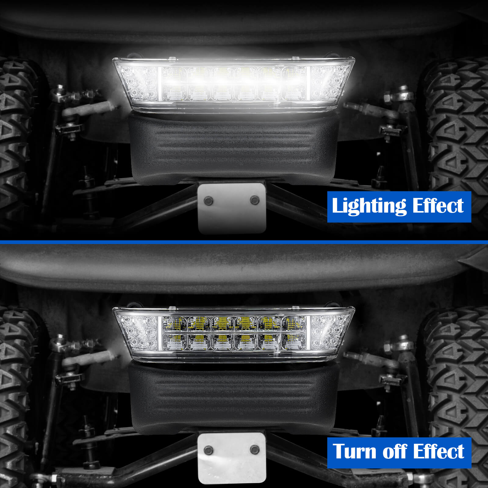NOKINS 12V LED Headlight Kit with Bumper | Fits Club Car Precedent 2004-UP Electric