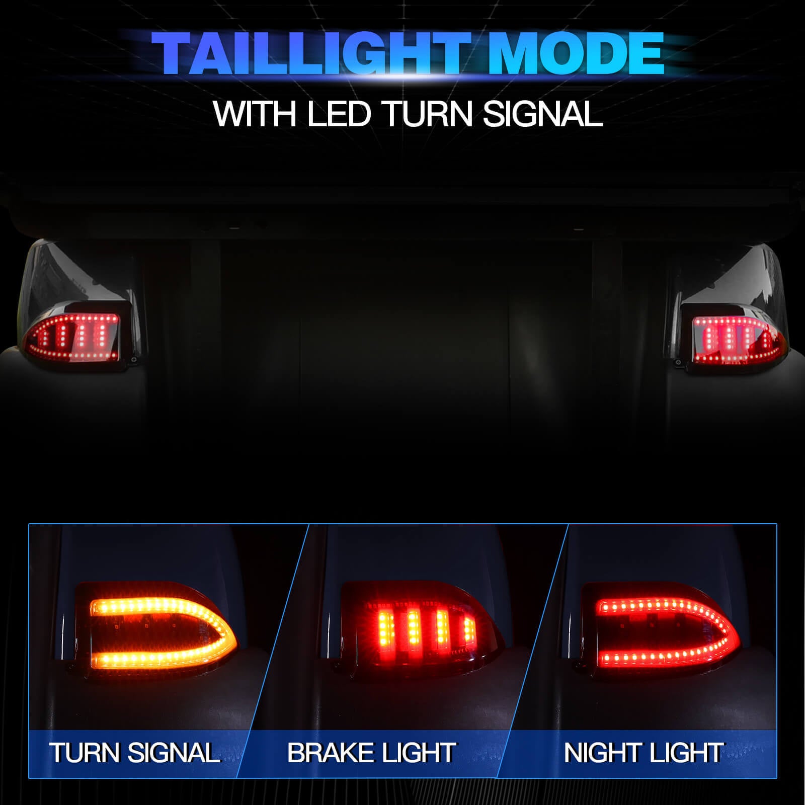 NOKINS Deluxe Plus LED Colorful Light Kit | Fits Club Car Precedent 2004-UP (Electric/Gas) | Street Legal, Scanning Turn Lights, Low/High Beam