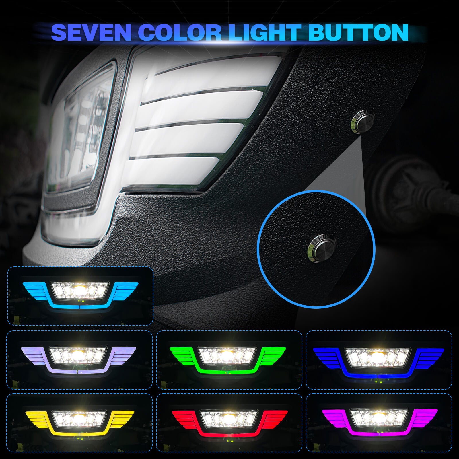 NOKINS Deluxe Plus LED Colorful Light Kit | Fits Club Car Precedent 2004-UP (Electric/Gas) | Street Legal, Scanning Turn Lights, Low/High Beam