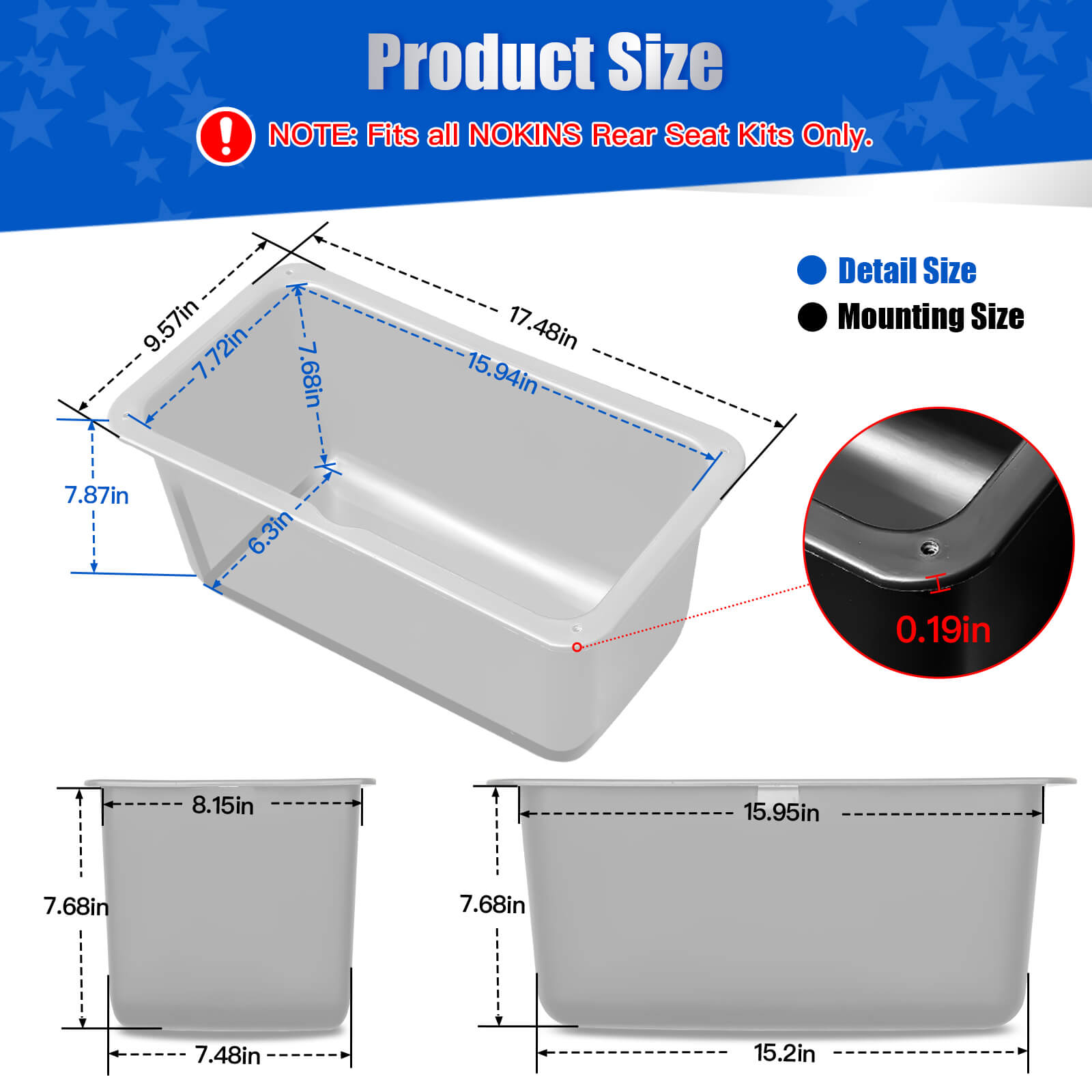NOKINS Golf Cart Cooler, A Large-Capacity Storage Cooler Box Fit for Club Carts/EZGO/Yamaha Golf Carts with NOKINS Rear Seat Kits