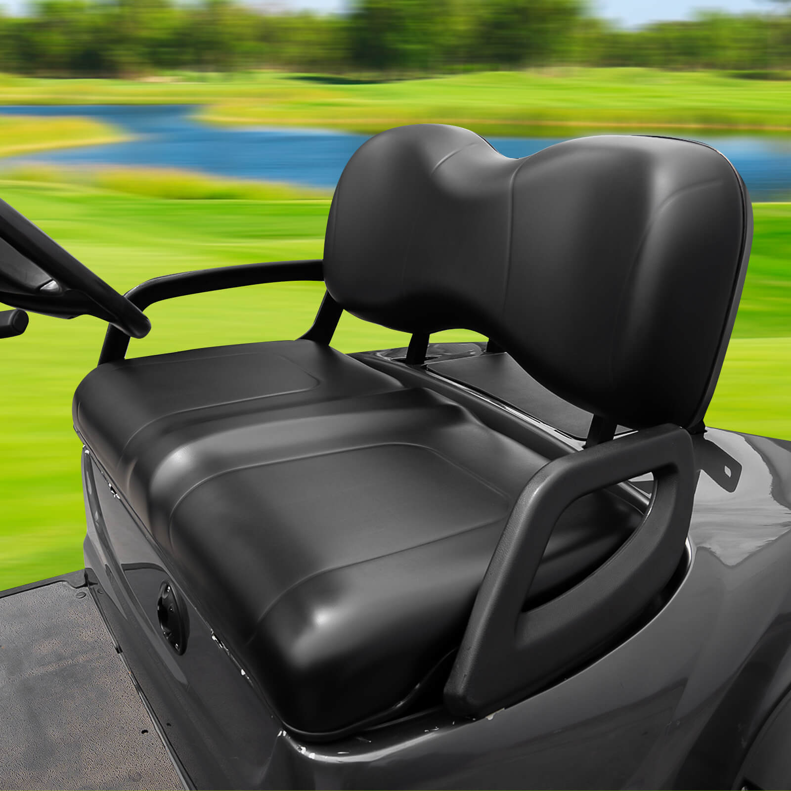 NOKINS Golf Cart Front Seat Cushion Kit | Fits Yamaha G29-2/Drive2 2017+, Black