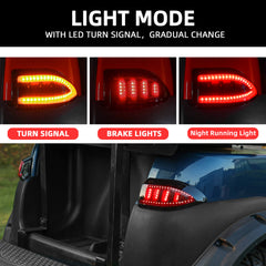 NOKINS Golf Cart LED Tail Lights | Fits Club Car Tempo/Precedent | Deluxe Brake Light | 12V Universal | Gas & Electric Models
