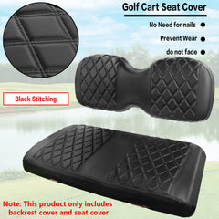 NOKINS Golf Cart Diamond Front and Rear Seat Cover,Compatible with Golf Cart i40 i40L Model and Advanced EV, EV1 4, EV1 4L Model Seat Kit, No Staples Required, Vinyl Replace Onward Seat Cover